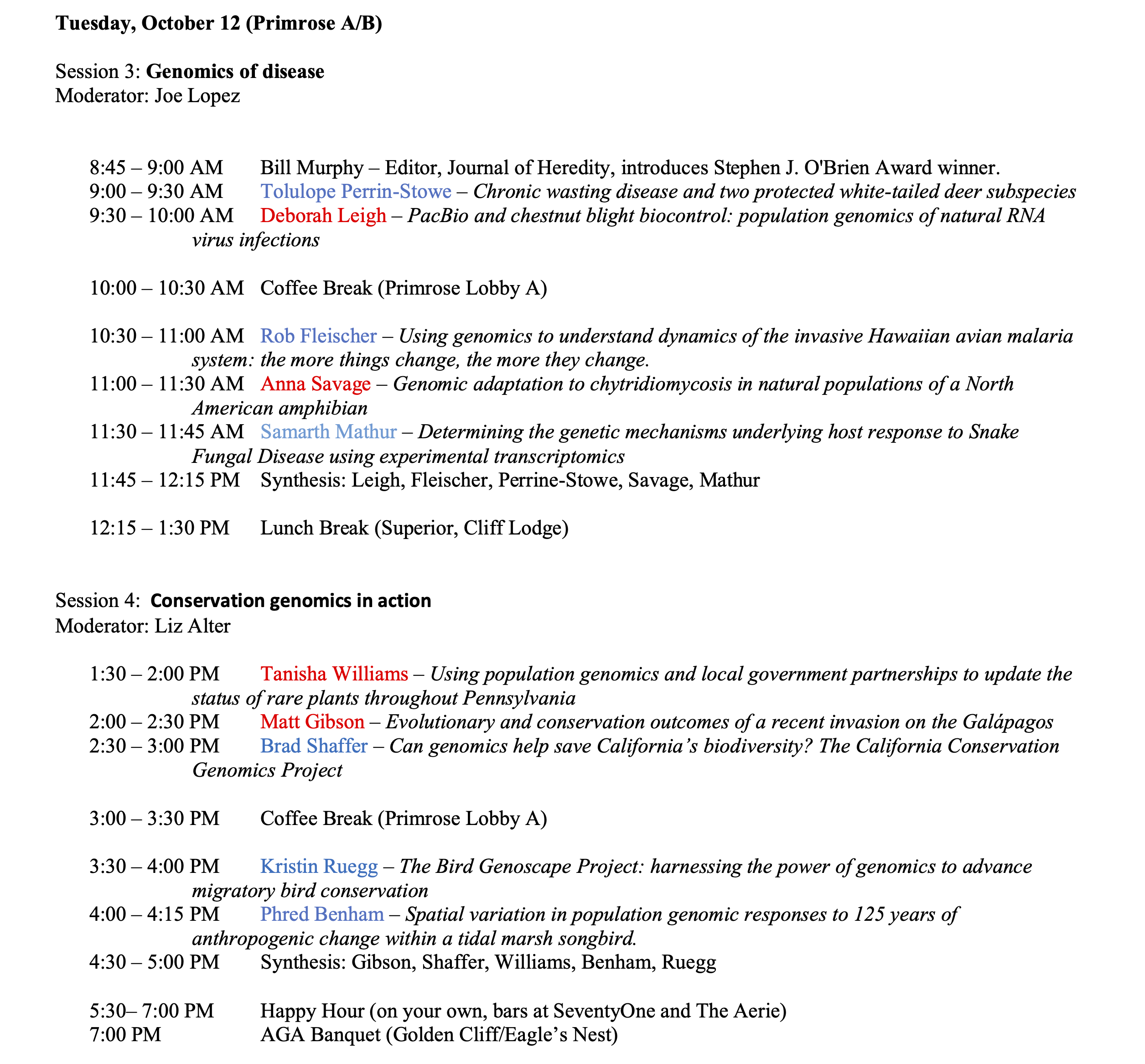 AGA 2021 Program Page 2